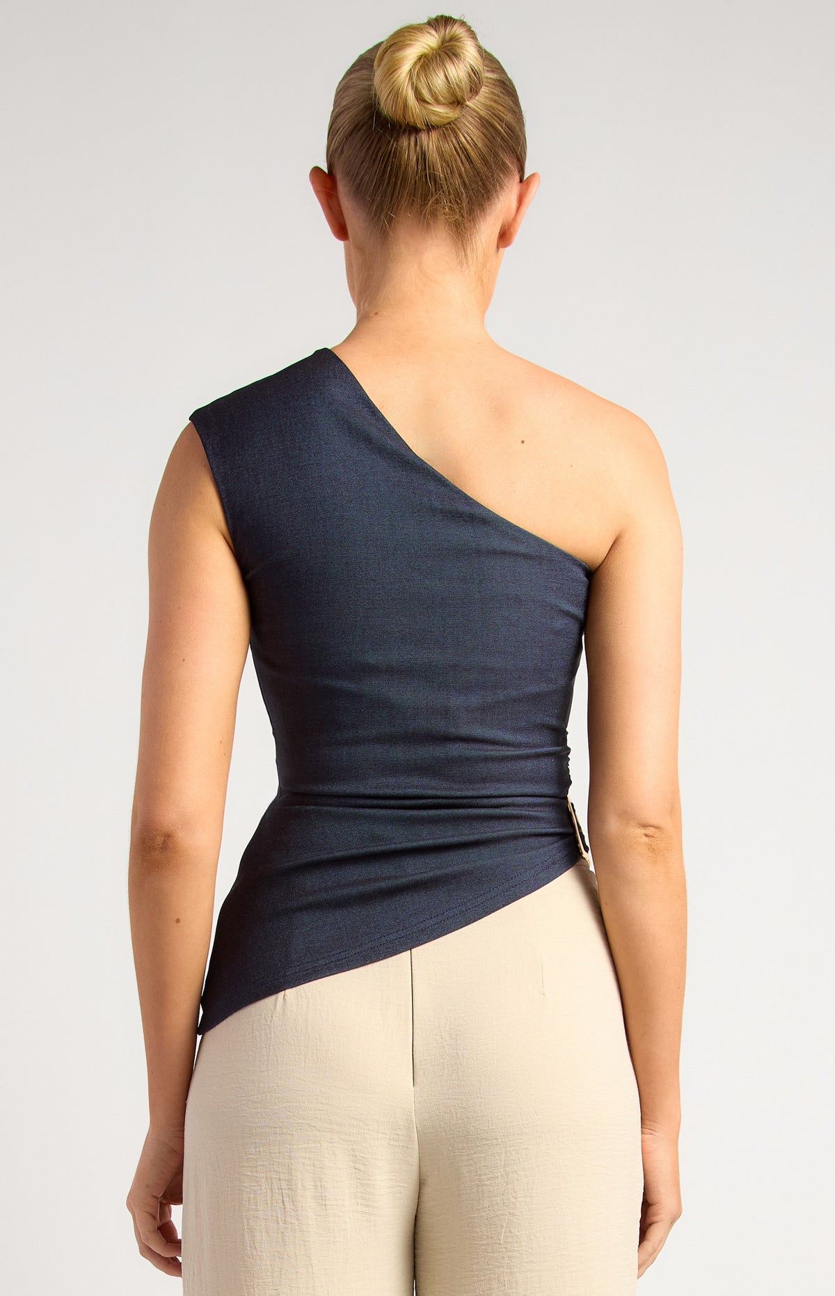 The Cleo One-Shoulder Buckle Top